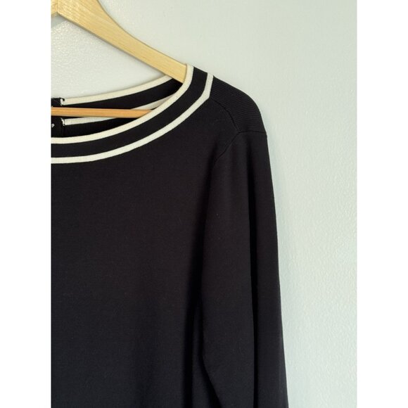 Talbots Women’s 3X Petite Boatneck Sweater Black 3/4 Sleeves Minimalist Chic - Picture 3 of 8